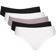 Lot de 5 slips unis à côtes femme LOT NOIR/BLANC/GRIS SOURIS T46\48