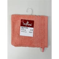 Influx gant de toilette 15x21cm 500g corail lot de 2