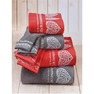 Gant 15x21cm chalet rouge lot de 2