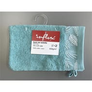 Gant 15x21cm fougère bleu vert lot de 2