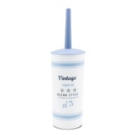 Pot à balai avec brosse wc plastique imprimé ocean vintage