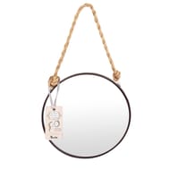 Miroir rond en métal à suspendre avec corde dimension 20x6cm