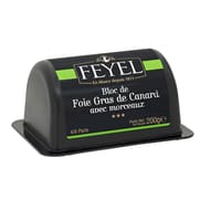 Feyel bloc de foie gras de canard avec 30% morceaux barquette 200g