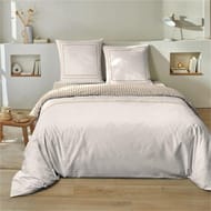 Parure housse de couette 240x220cm + 2 taies 63x63cm tulipe brodée 51fils