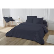 Taie d'oreiller 65X65 uni bleu percale