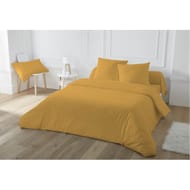 Taie d'oreiller 65X65 uni moutarde percale