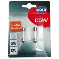 Cora blister 2 ampoules voiture C5W culot SV8,5 12V