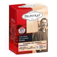 Delpeyrat foie gras de canard entier origine France 100% engagé - barquette 270g