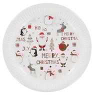 Assiettes carton x10 noel blanc