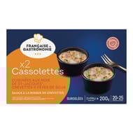 Fdg 2 cassolettes noix de st jacques crevettes fèves 200g