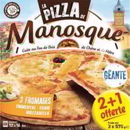 La pizza de manosque pizza 3 fromages 3X570g 2+1 offerte