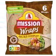 Mission foods wraps au blé complet 370g
