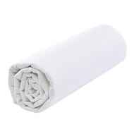 Drap housse 140x190 "uni 57 fils blanc"