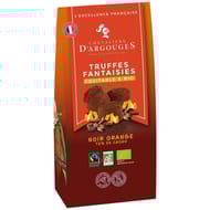 Les chevaliers d'argouges truffes fantaisies noir 72% de cacao saveur orange bio/equitable