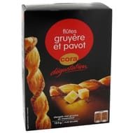 Cora dégustation flûtes gruyère et pavot 125g