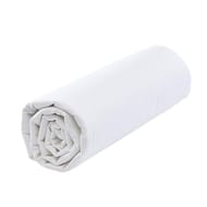 Drap housse 90x190 "uni 57 fils blanc"