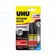 Uhu colle power glue gel tube 3g+3g offert