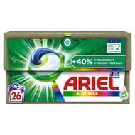 Ariel 3in1 pods lessive capsules liquides aloe vera color x 26