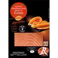 Cora dégustation saumon fumé Ecosse label rouge 2 tranches 80g
