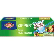 Albal 70% ressources recyclées zipper sacs multi-usages petits modèles x12
