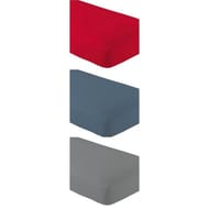 Drap housse flanelle gris rouge marine 90x190cm