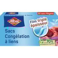 Albal 70% ressources recyclees sacs congelation liens moyens modeles x30