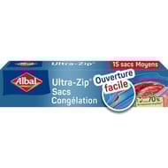 Albal 70% ressources recyclées sacs congélation ultra zip moyens modèles x15