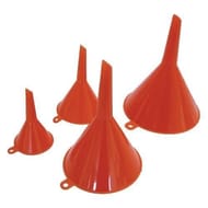 Jeu de 4 entonnoirs en plastique rouge