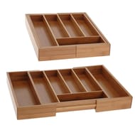 Range couverts extensible en bambou 5/7 cases 28.5-47.5x33.5x5cm