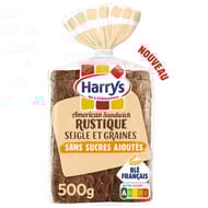 Harrys american sandwich rustique seigle et graines sans sucres ajoutés 500g