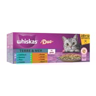 Whiskas duo sachets fraîcheur terre mer en gelée pour chat adulte 3.4 kg