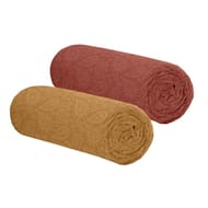 Drap housse microfibre frappée 140x190cm terracotta ocre palmette