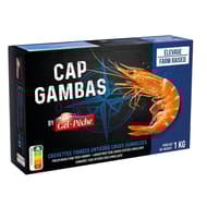 Crevettes tigrées entières crues surgelées 16/20 boite 1 kg
