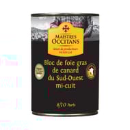 Maistres occitans bloc de foie gras de canard du sud ouest 400g