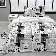 Parure housse de couette 240x220cm + 2 taies 63x63cm mangaka