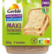 Gerble pain maxi moelleux 3 graines sans gluten 350g