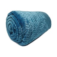 Plaid imprimé 130x180 milano bleu canard