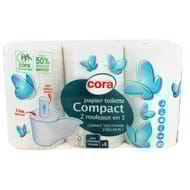 Cora papier toilette rouleaux nomade x6 avec mini rouleau