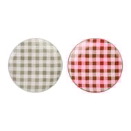 Assiette a dessert porcelaine 0 19 cm 2 assortiments coloris gris-roug