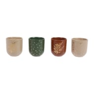 Tasse gres 11cl x4 solid couleur interieur exterieur creme 4755c ambre