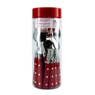 Ménagère 24 pièces troquet rouge