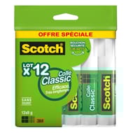 Scotch - Lot de 12 batons de colle classic 8gr en sachet