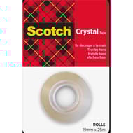 Scotch ruban adhésif transparent se découpe à la main 25 mètresx19 mm