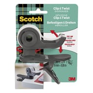 Dévidoir c19 scotch clip & twist gris anthracite + 1 rouleau magic 19mmx