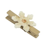 Pince marque place flocons or et ivoire 4.8 cm
