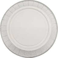 10 assiettes en carton 23cm paillettes argent
