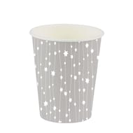 10 gobelets en carton 25cl guirlande étoilée argent