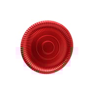 3 plats en carton 32cm rouge métallisé