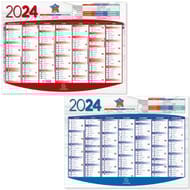Exacompta calendrier grille recto verso 7 mois janvier à décembre 53x40.5 cm