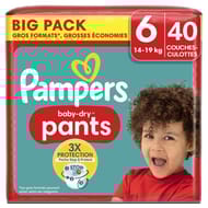 Pampers baby dry pants couches culottes big pack t6 x40